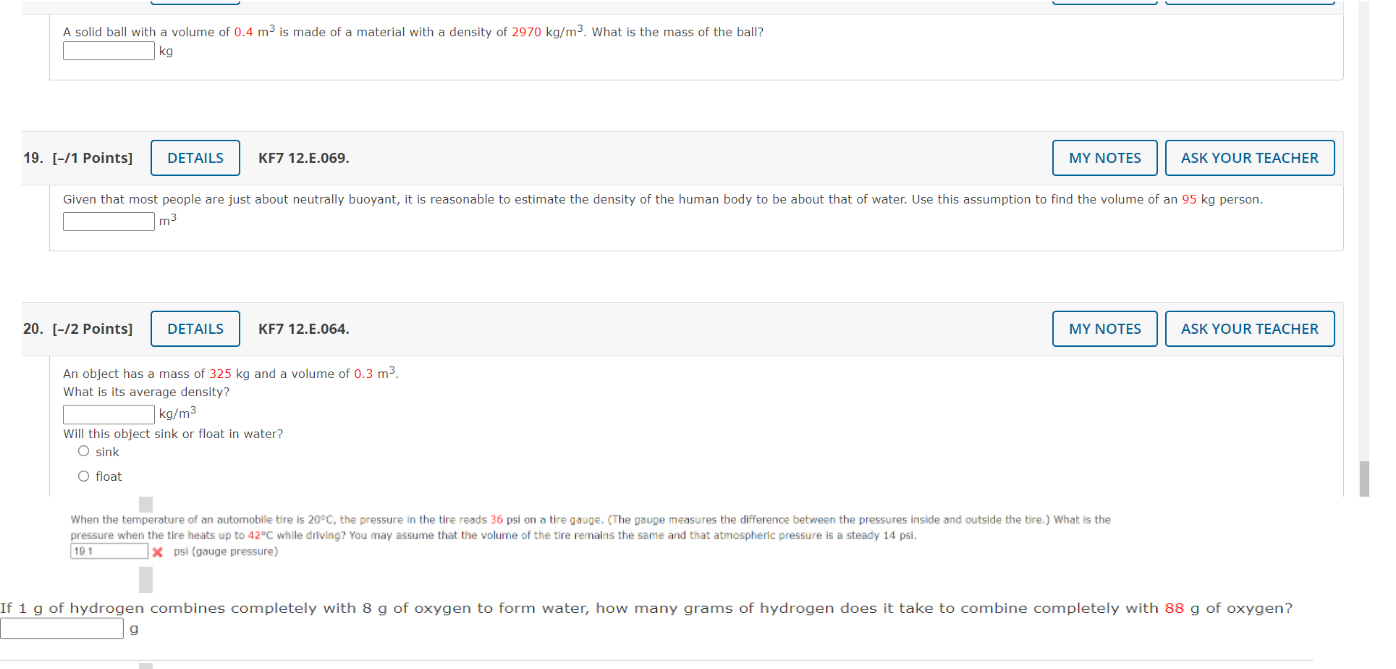 |. A solid ball with a volume of 0.4 m3 is