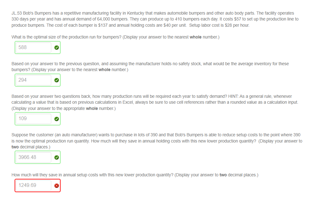Please provide excell file to understand more the problems. .JL.53 Bob's Bumpers