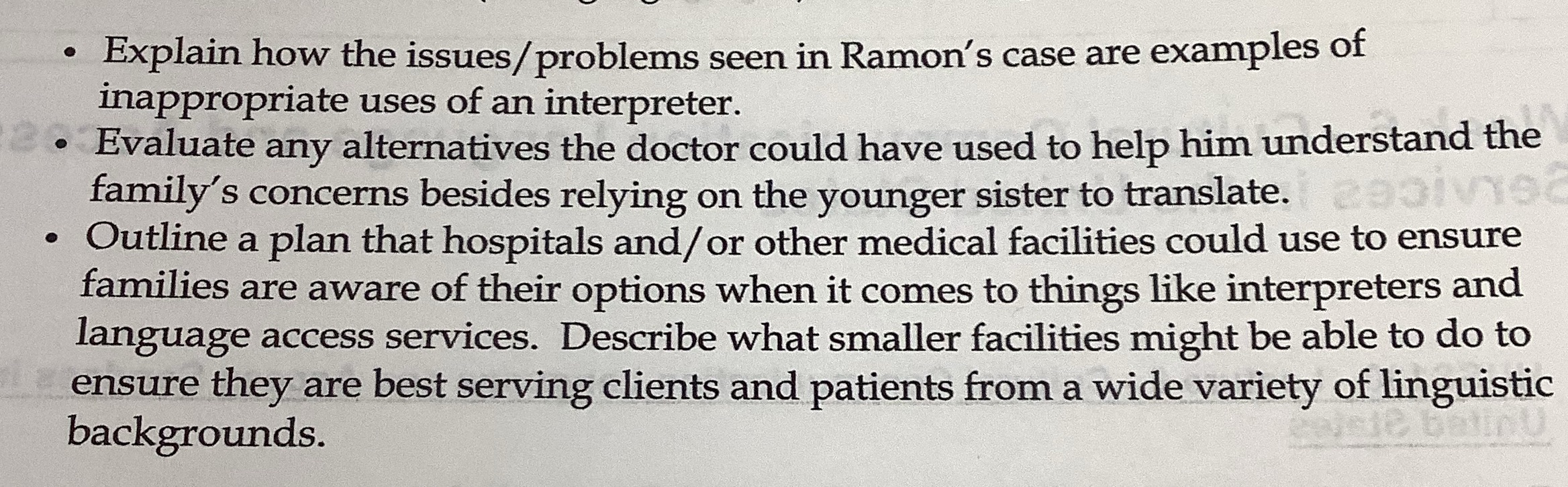  . Explain how the issues/ problems seen in Ramon's case are