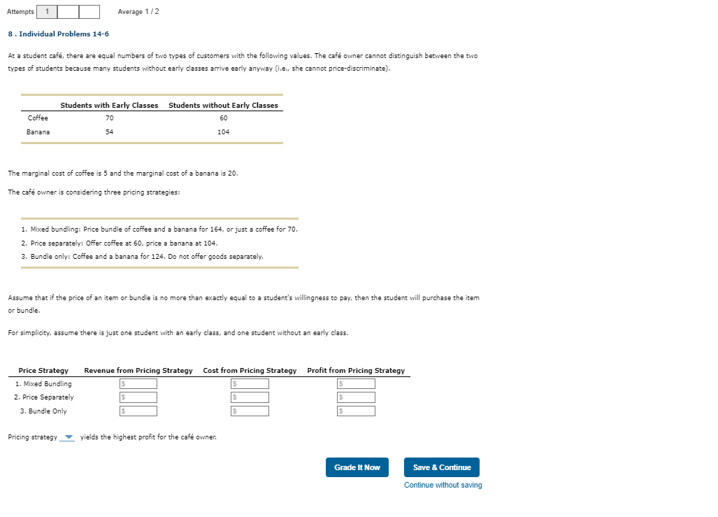Attempts 1 Average 1/ 2 8 . Individual Problems 14-6 At