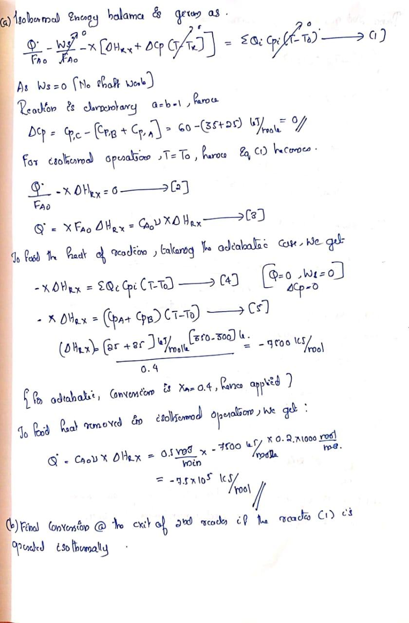 concentration of A is 1M. The reaction occurs isothermally at 300K. For
