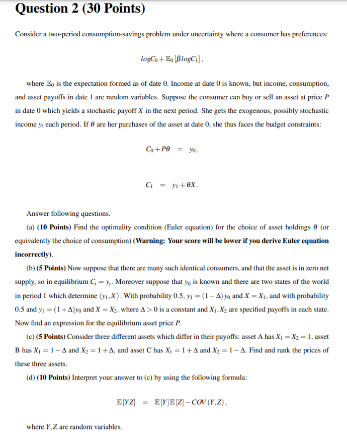 Please answer this question. The total point is worth 100 points. ?