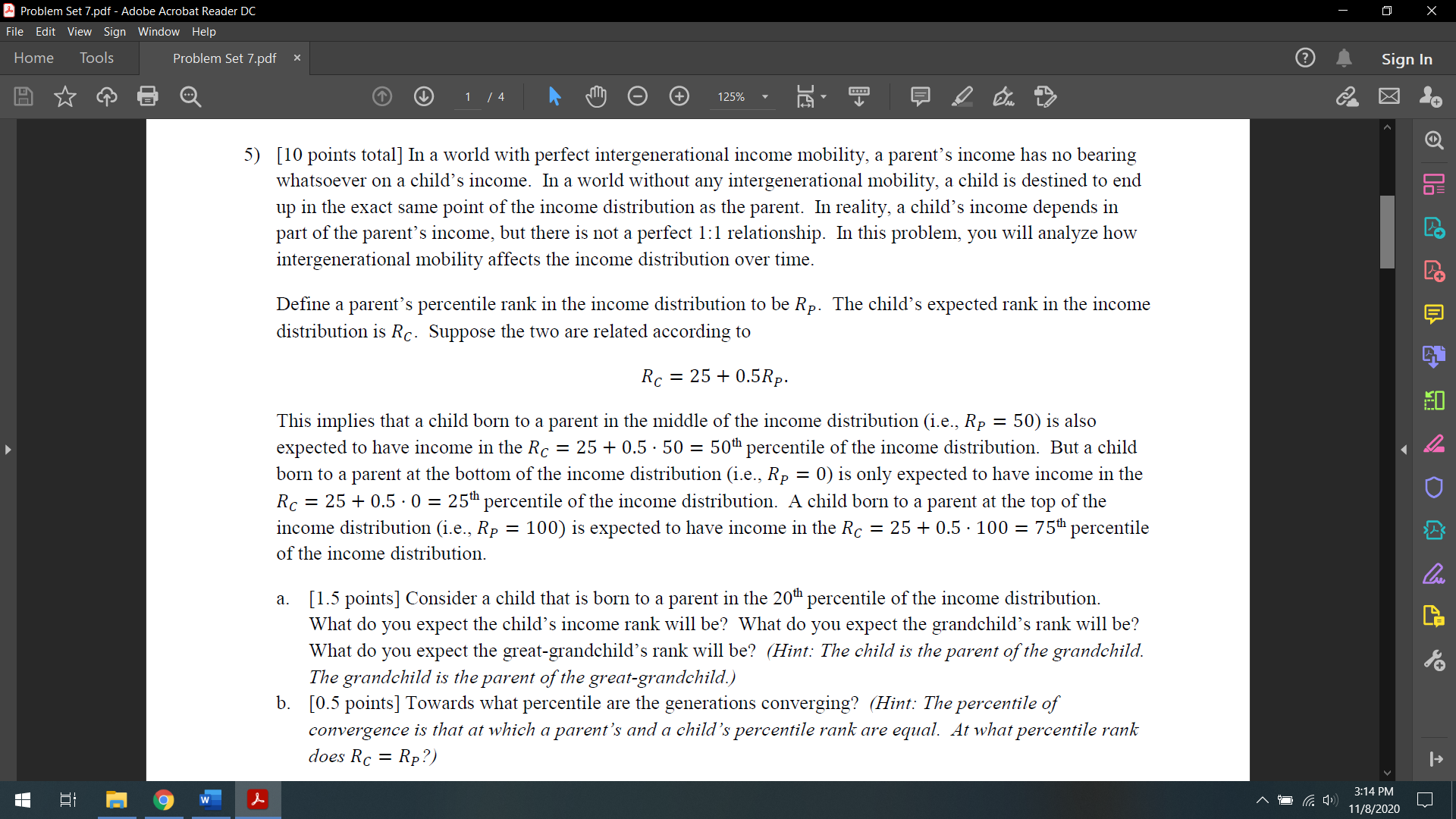  Problem Sat 1pm GBEQ 5) [10 points total] In a world