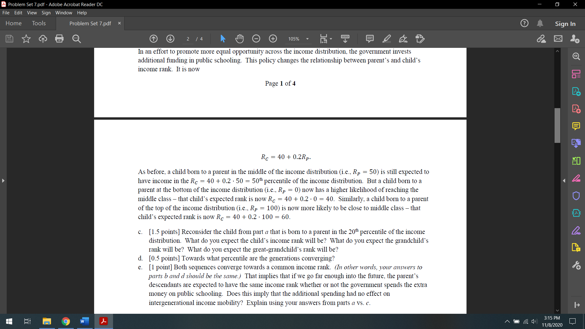 with perfect intergenerational income mobility, a parent's income has no bearing whatsoever
