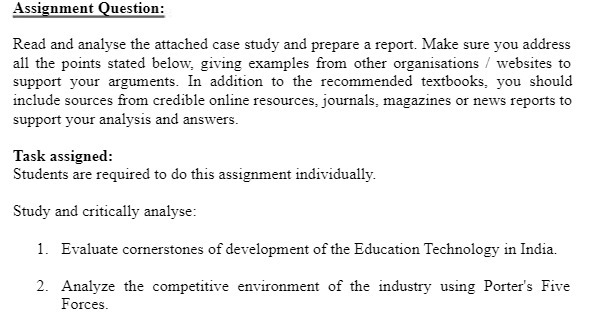 Assignment Question: Read and analyse the attached case study and prepare
