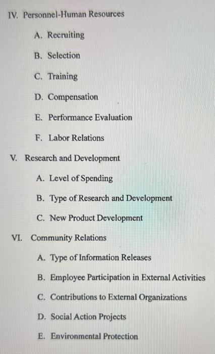  1V. Personnel-Human Resources A. Recruiting B. Selection C. Training D. Compensation