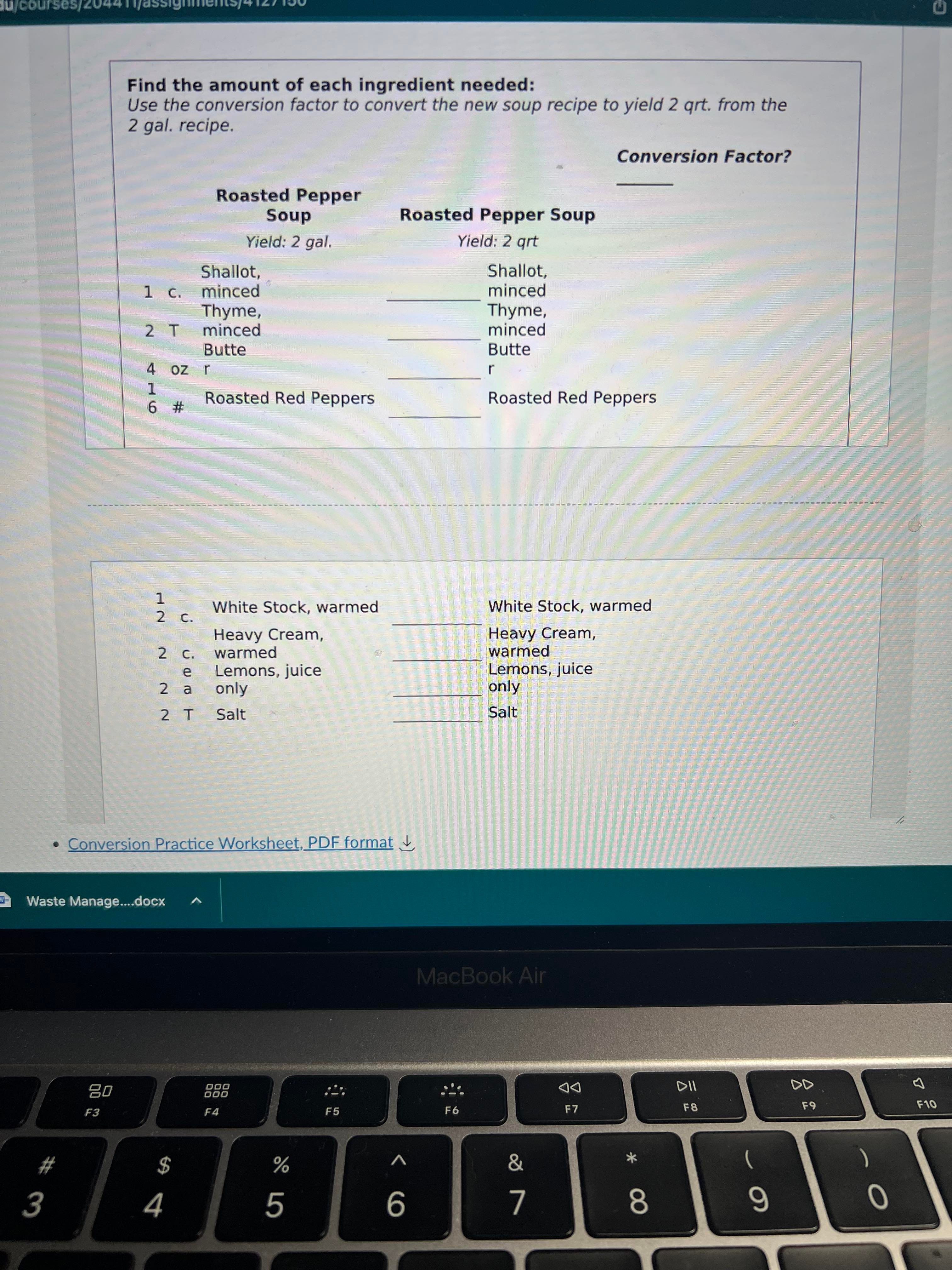 the following recipes into friendlier units: Start by finding total number of