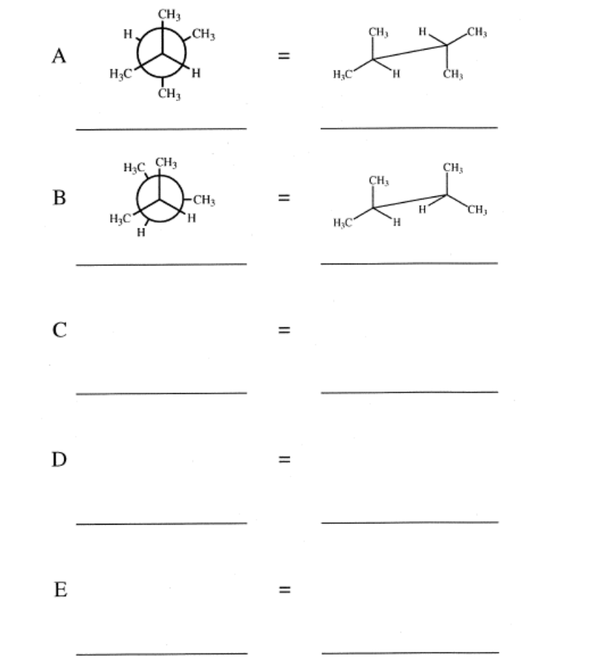 Using the sequence A and B fill in the spaces C, D,