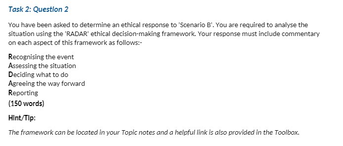  Task 2: Question 2 You have been asked to determine an