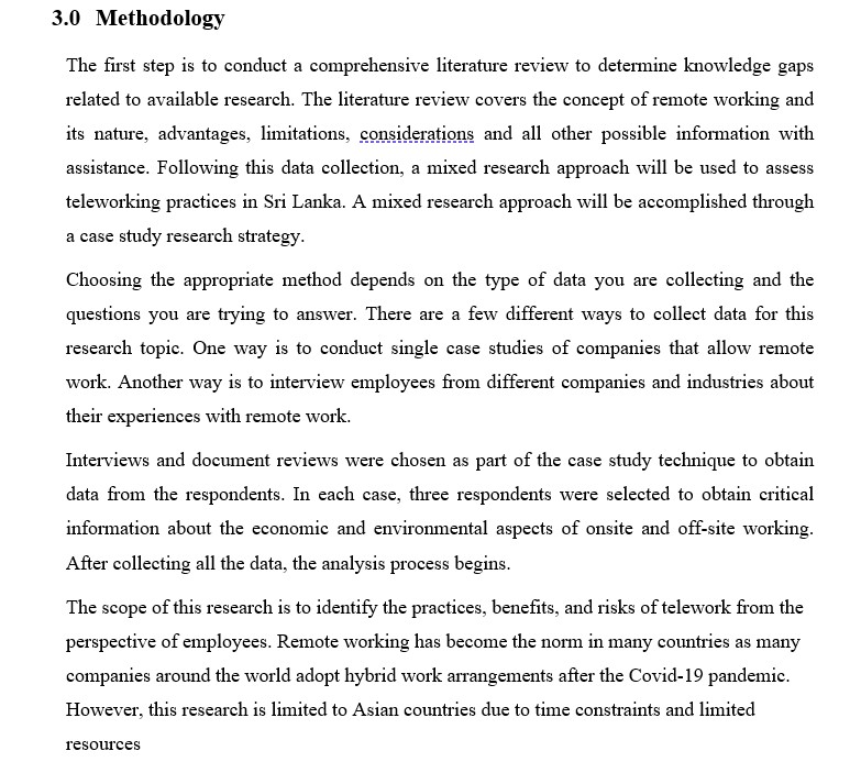 Go to your Methods section and read it again quickly. Then, answer