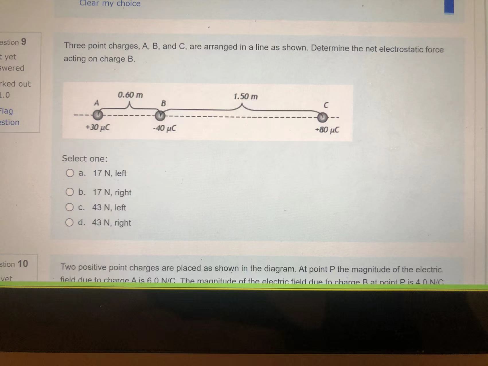 in a line as shown. Object A is positively charged. (Just to