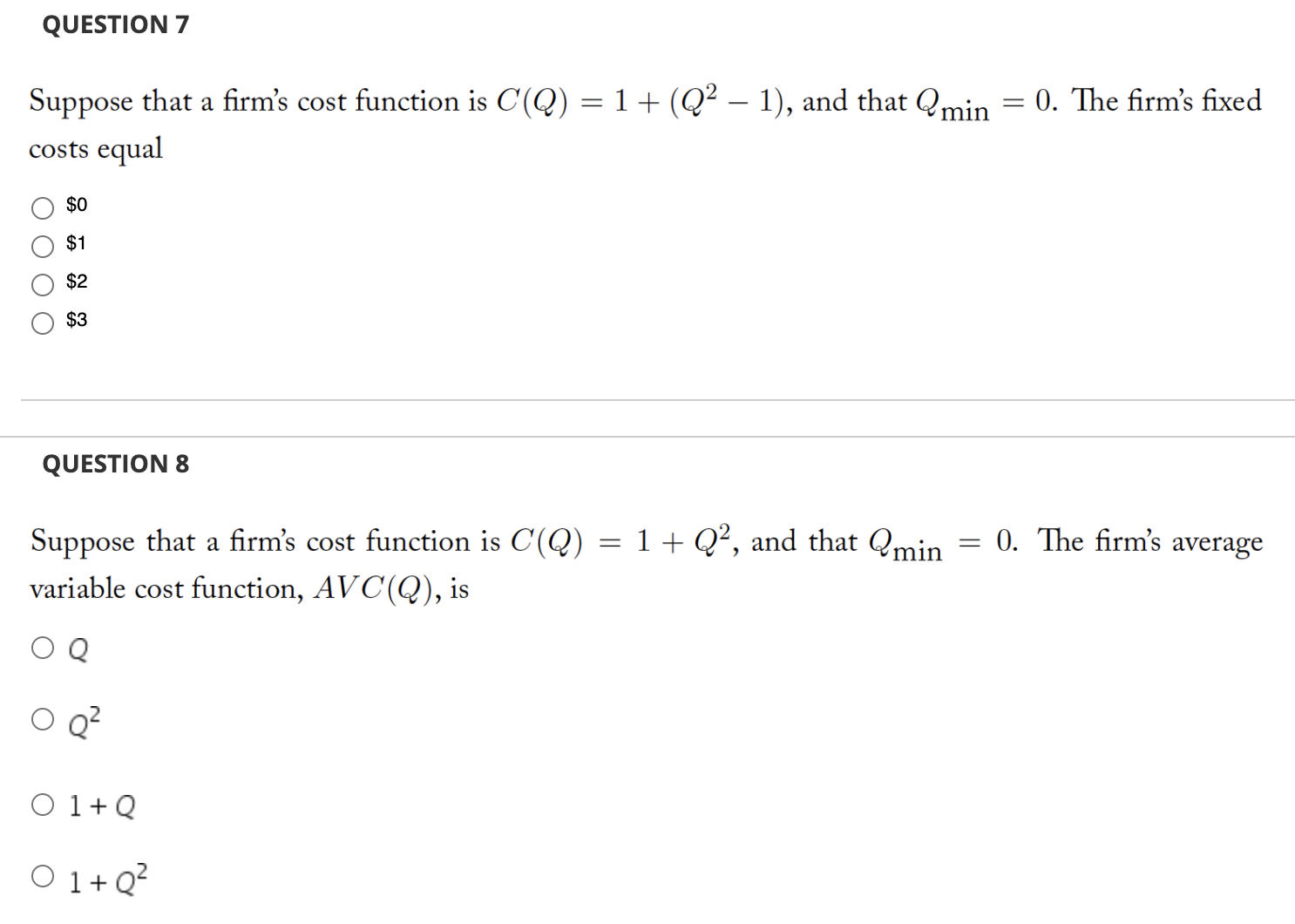 2 Suppose that a rm's short-run production function is F (K, L)