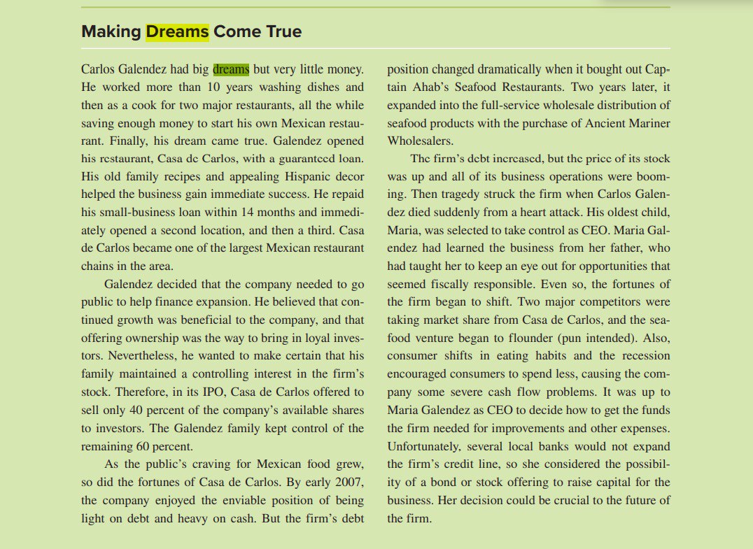 Making Dreams Come Truein this format belowIntroduction -in a paragraph,summarize the issues.