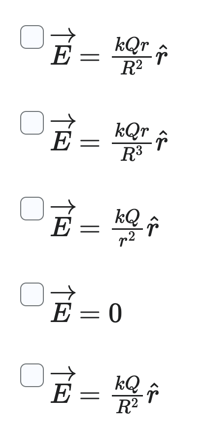 1 V " ) KQ 2 2R R2E kQr R2 E =