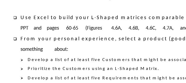  O Use Excel to build your L-Shaped matrices comparable PPT and