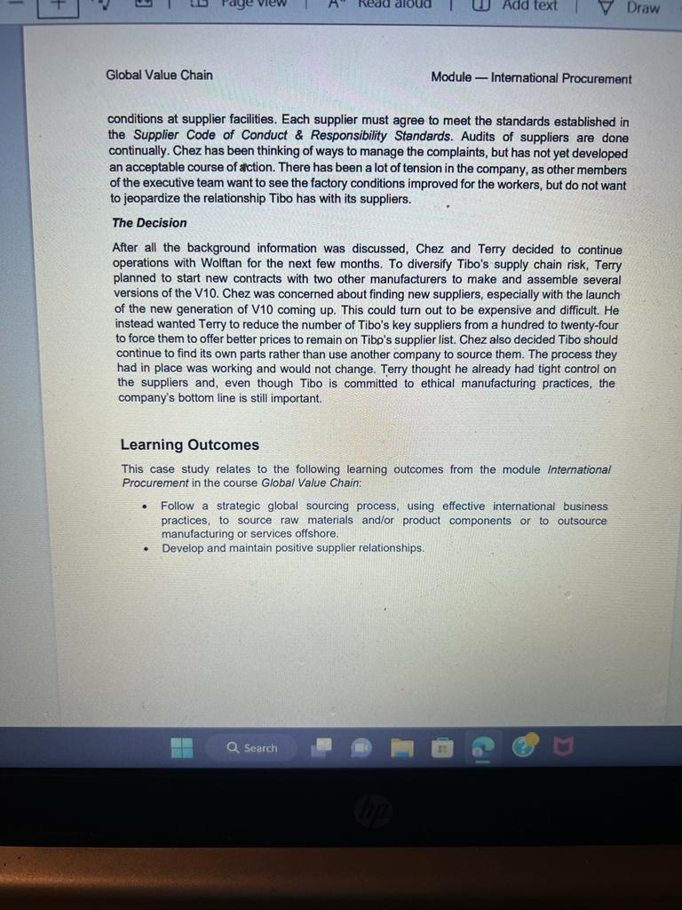 text | V Draw v Global Value Chain Module - International Procurement