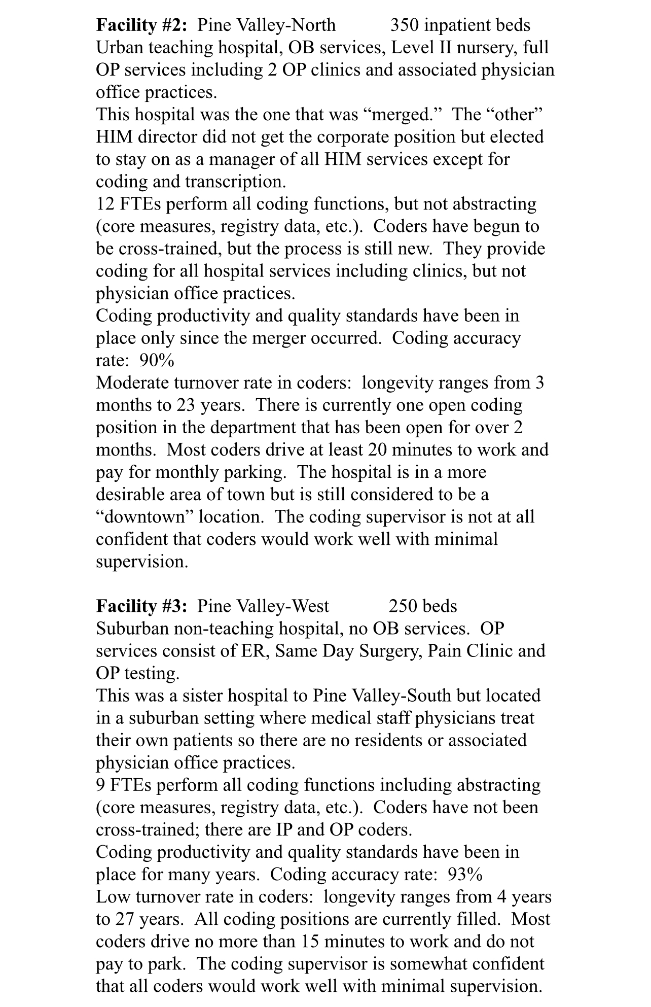 the elements below, list two items under each category.a.Specifications: b. Exclusions: c.