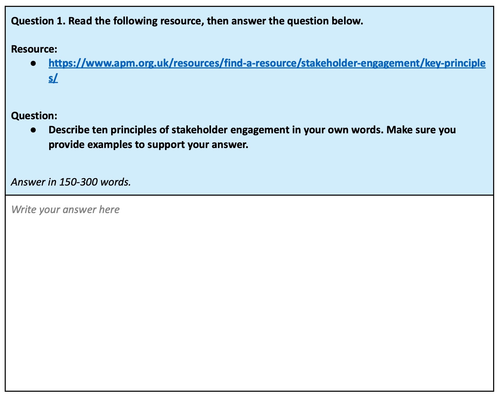 Question 1. Read the following resource, then answer the question below.