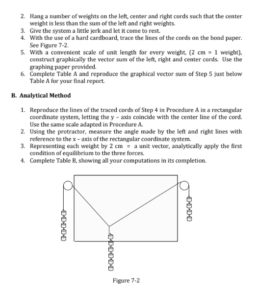the first condition of equilibrium. MATERIALS Dynamic kit stand, protractor, weights, pulley