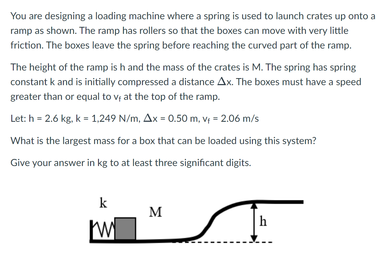  You are designing a loading machine where a spring is used
