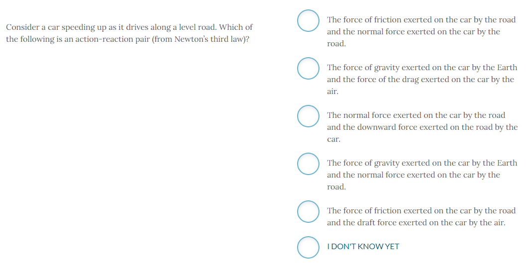  Consider a car speeding up as it drives along a level