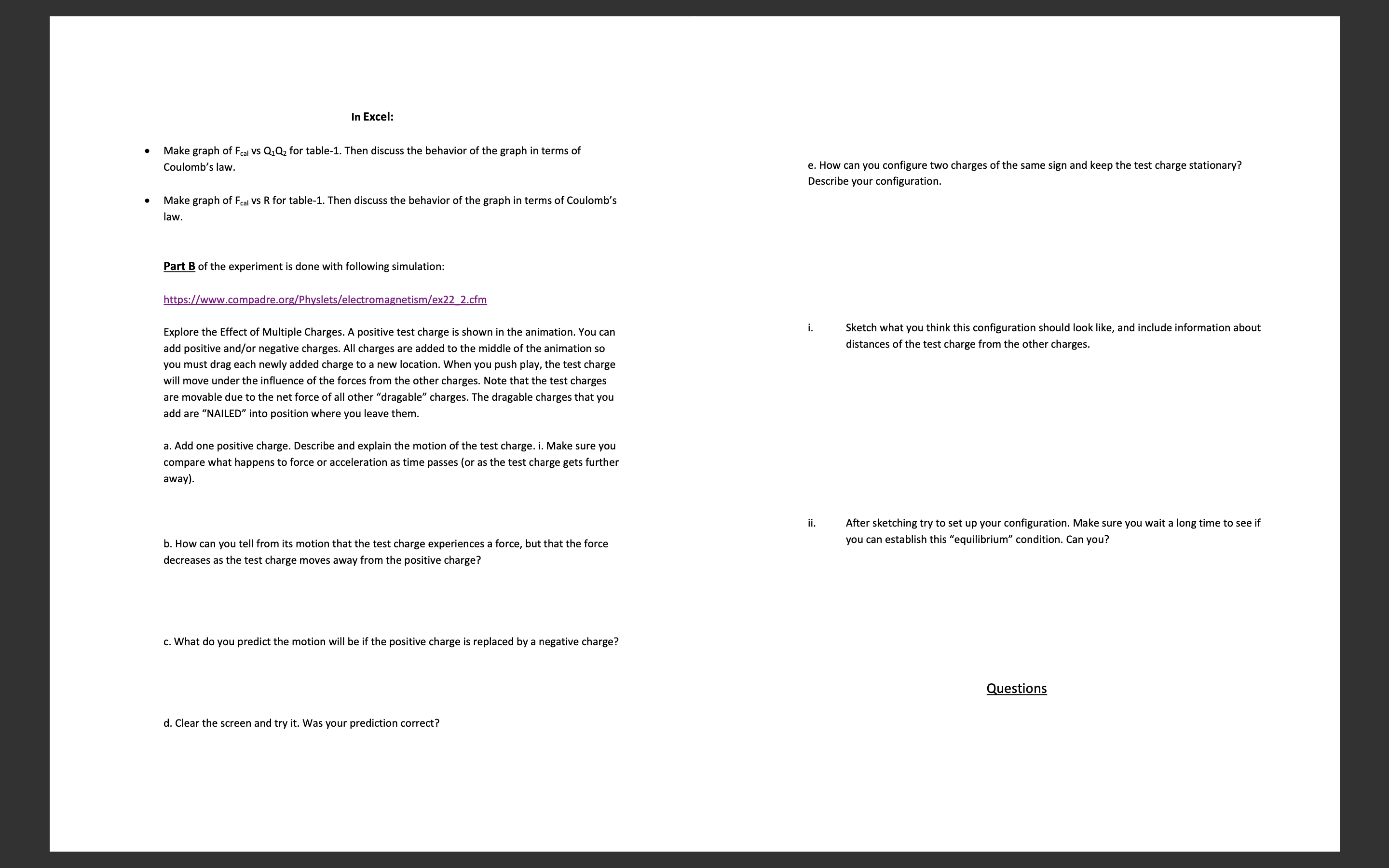 potential field. This will be achieved by plotting the equipotential lines by