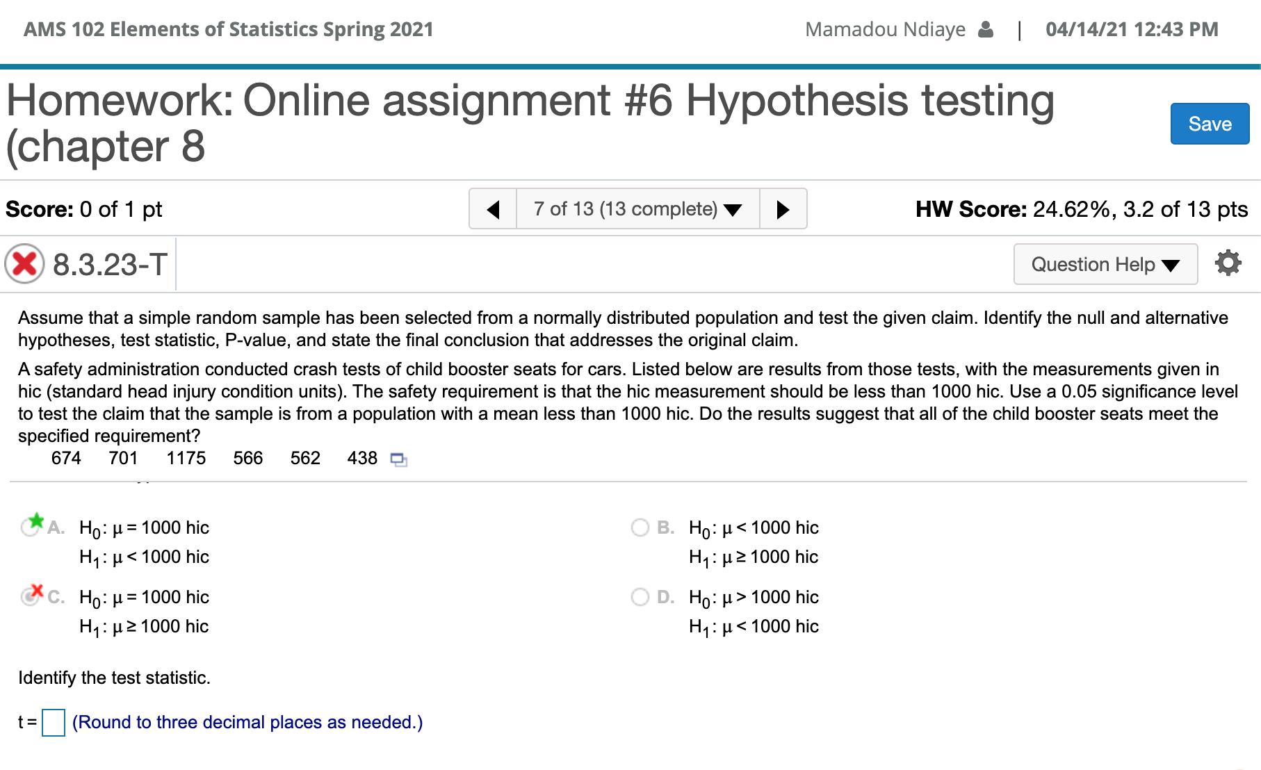 47 college graduates who took a statistics course in college have a
