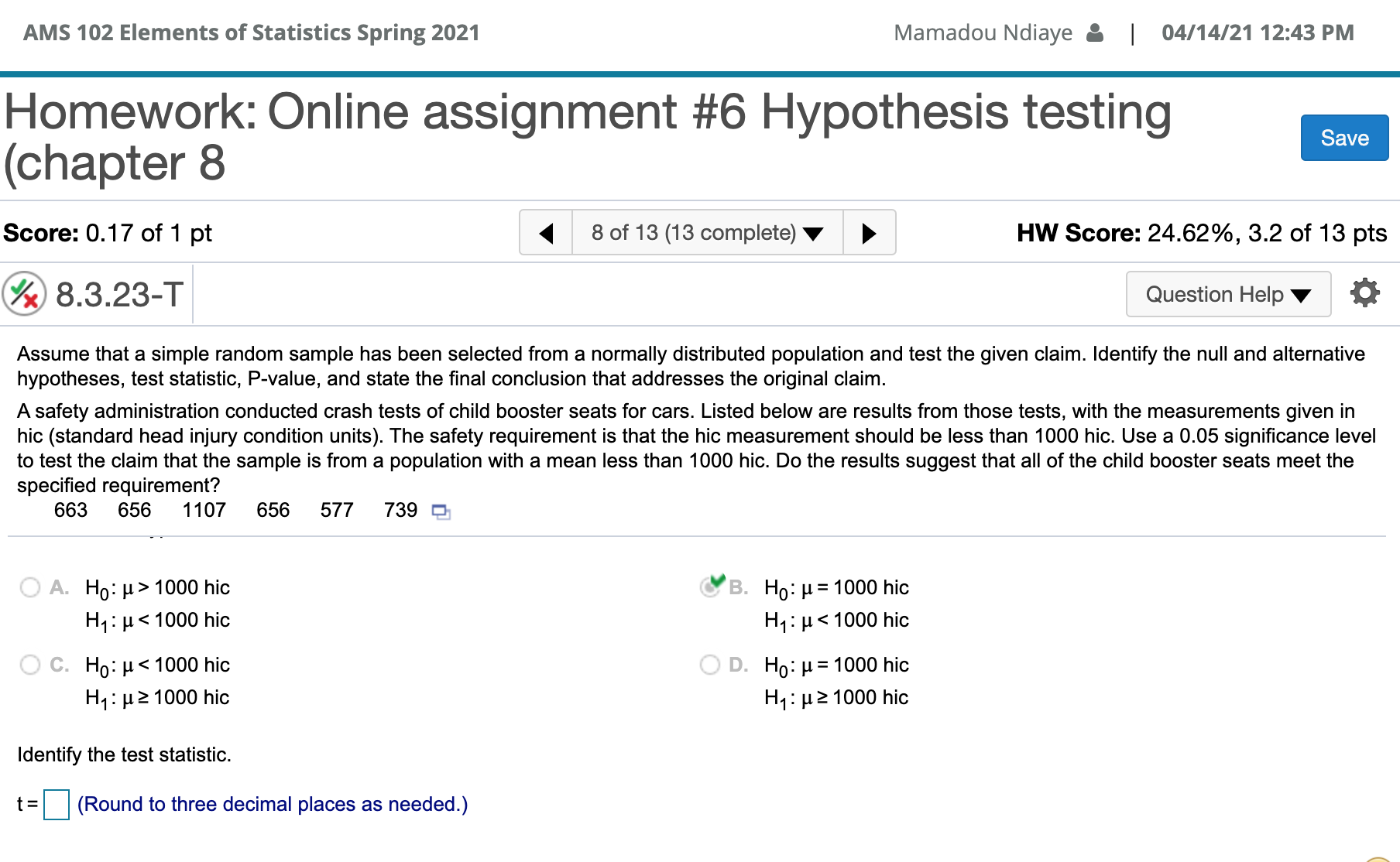 mean, i, of $68,800. Assuming a standard deviation, 6, of $18,738, construct