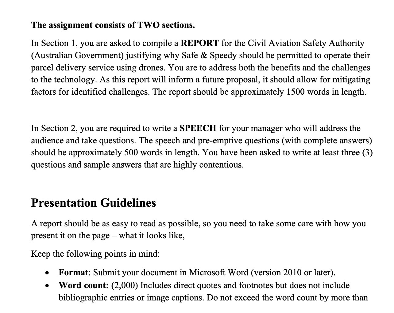  The assignment consists of TWO sections. In Section 1, you are