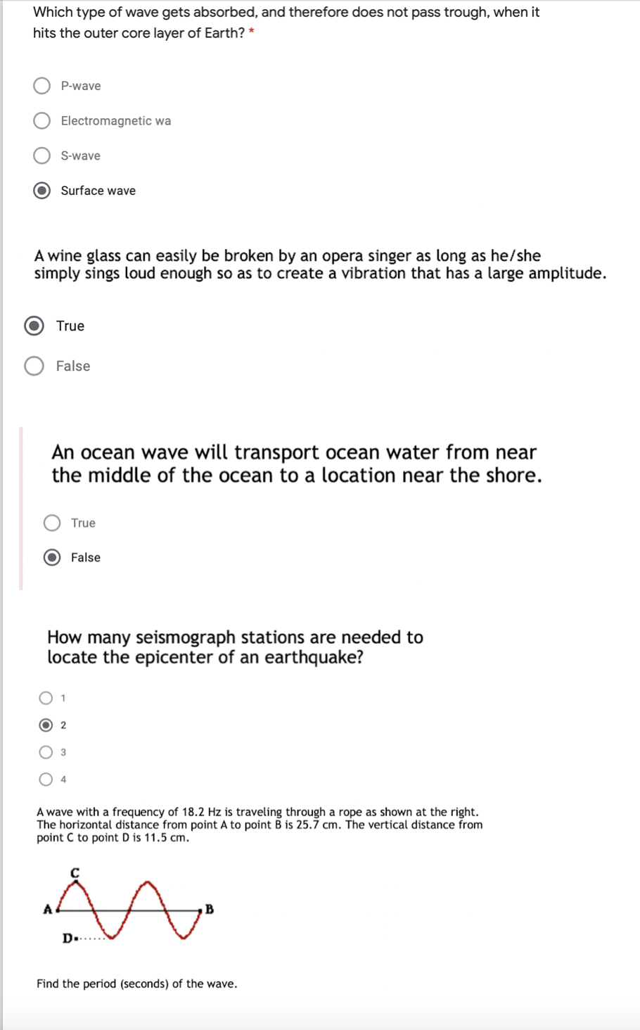 Which type of wave gets absorbed, and therefore does not pass