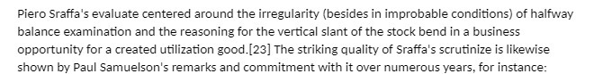  Piero Sraffa's evaluate centered around the irregularity (besides in improbable conditions)