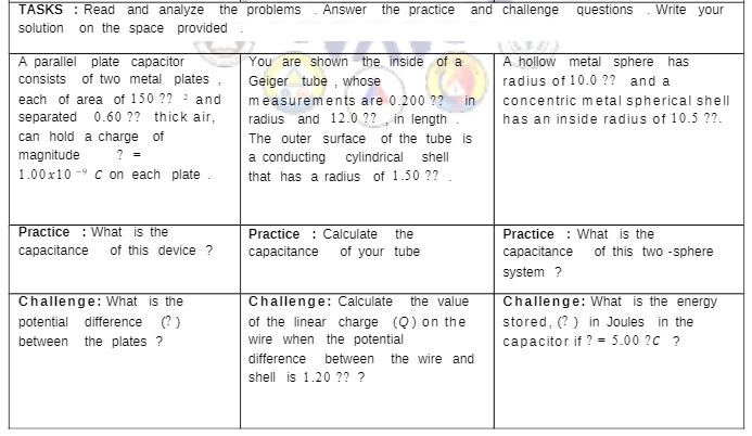 TASKS : Read and analyze the problems . Answer the practice
