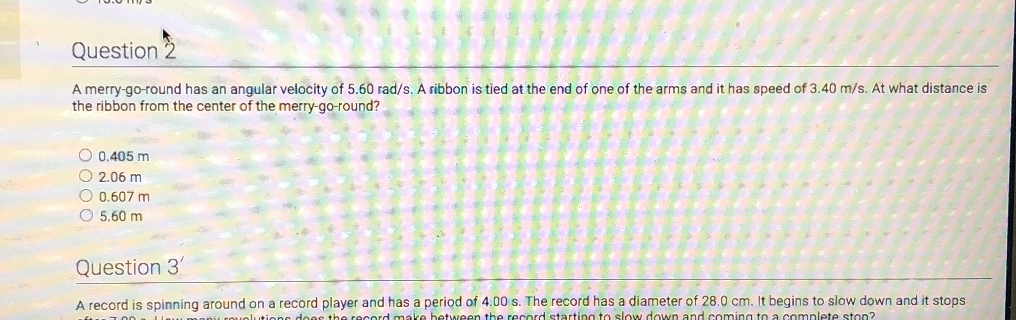 helloi needed help with this question thank you Question 2 A merry-go-round
