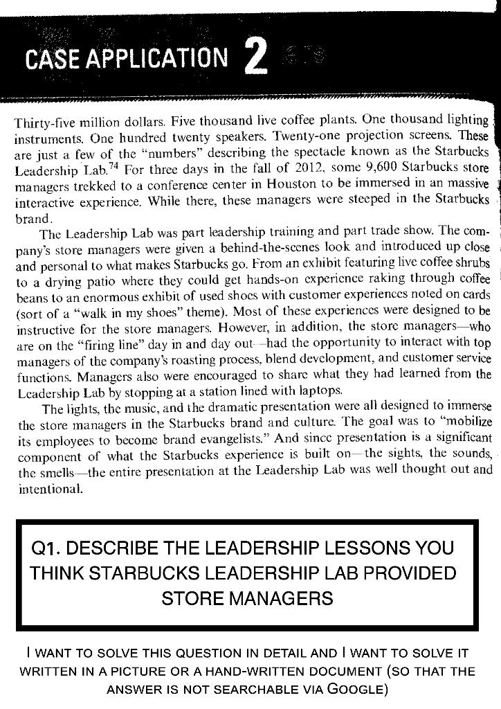 please solve CASE APPLICATIoN 2 Thirty-five million dollars. Five thousand live coffee