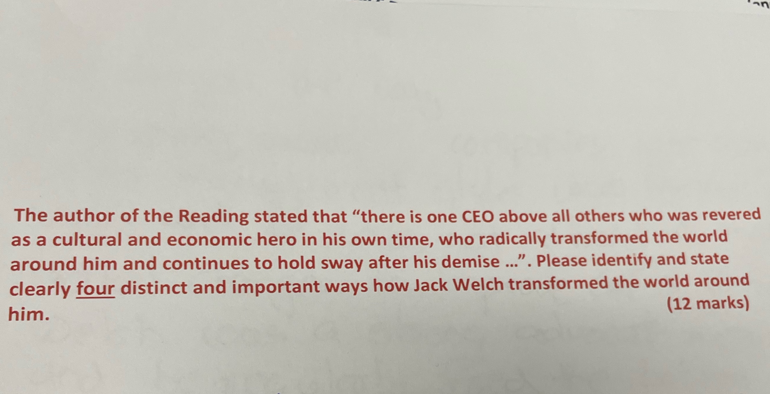 This question is in reference to the reading- 'The Man who broke