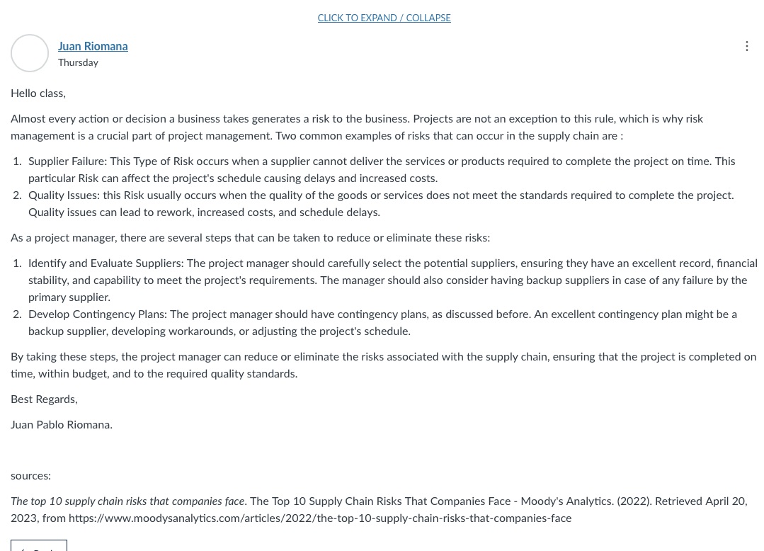 Please Respond to the two Class Mates' posts below. I Just Need