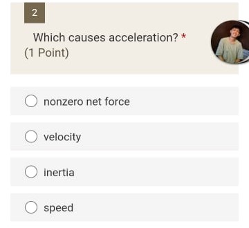 3 Which principle explains why we need to wear seatbelts? * (1