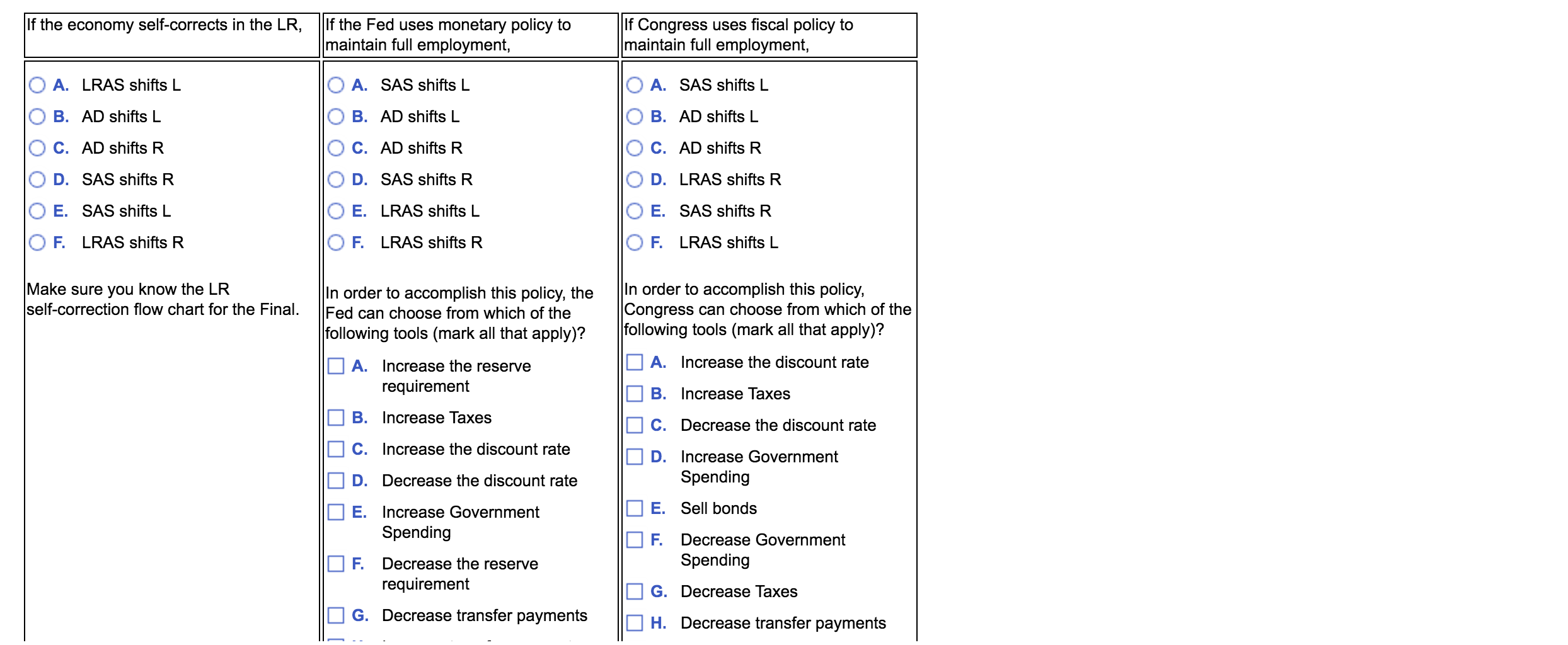the combined policies would have similar or opposite effects on the size