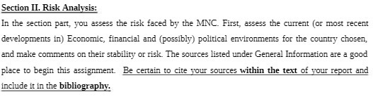  Section II. Risk Analysis: In the section part, you assess the