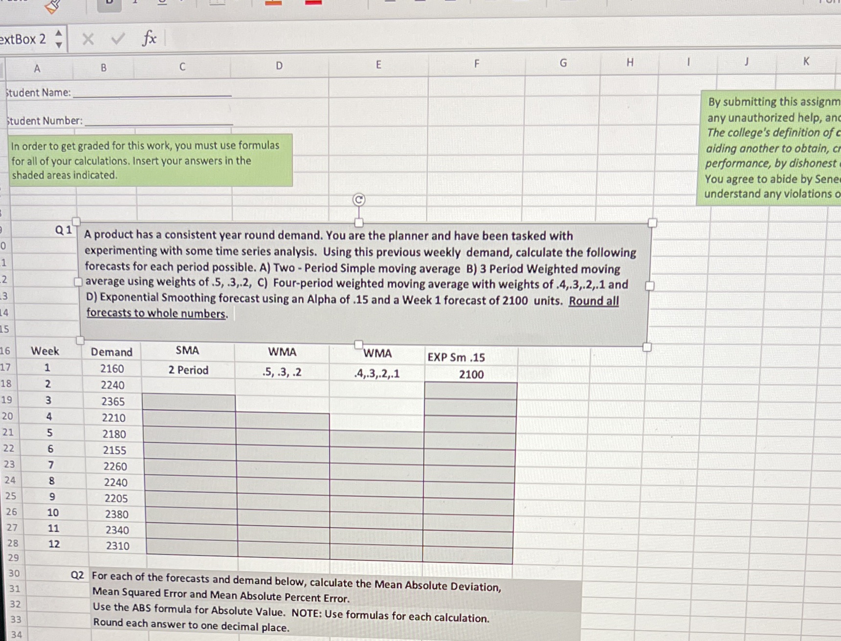 Please fill solve all SMA WMA etc extBox 2 4 X V
