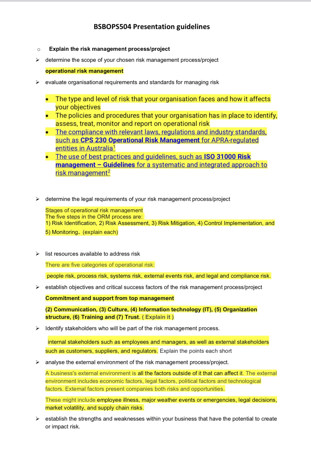 Make a slide about risk management process about naturecare products (Picture attached