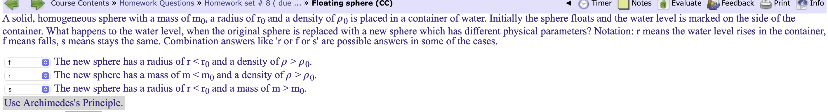 kg is thrown into the ocean. Find the volume that sticks out