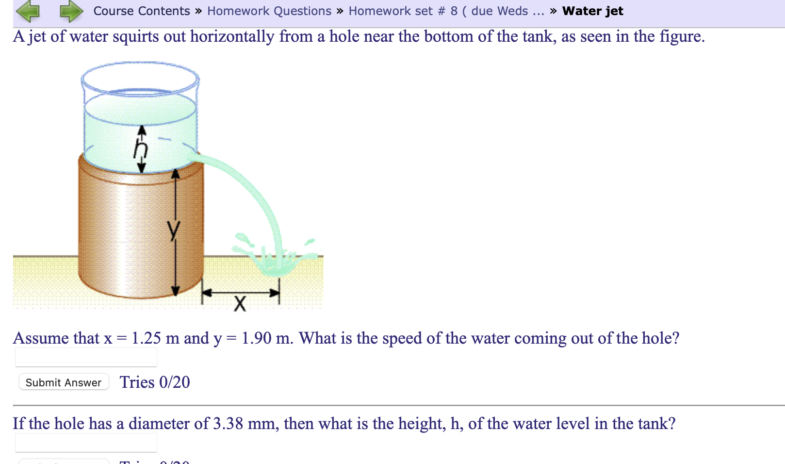 of the water. (use Pseawater = 1024 kg/m') Sea Level USS Knowledge