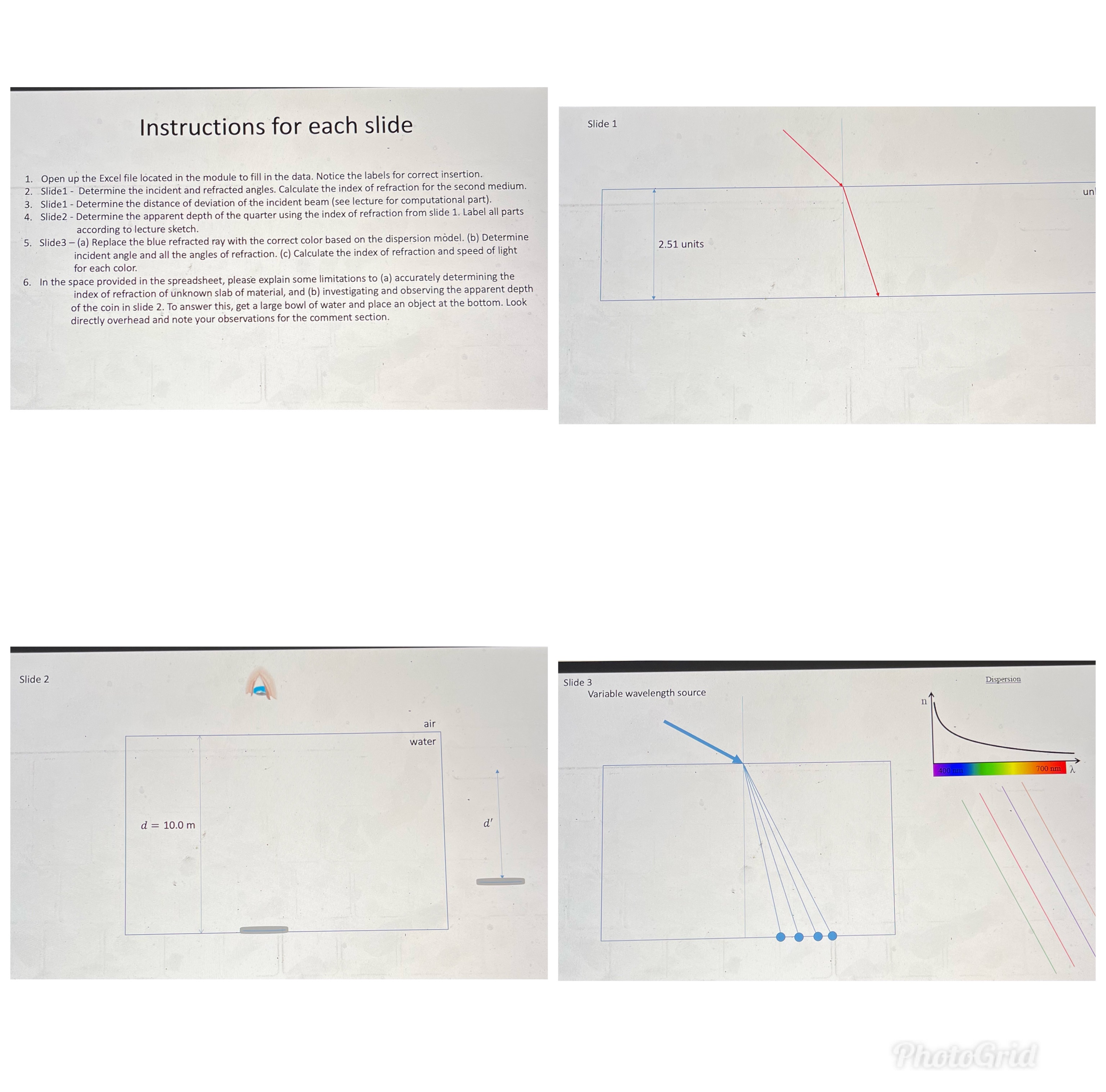  Instructions for each slide Slide 1. Open up the Excel file