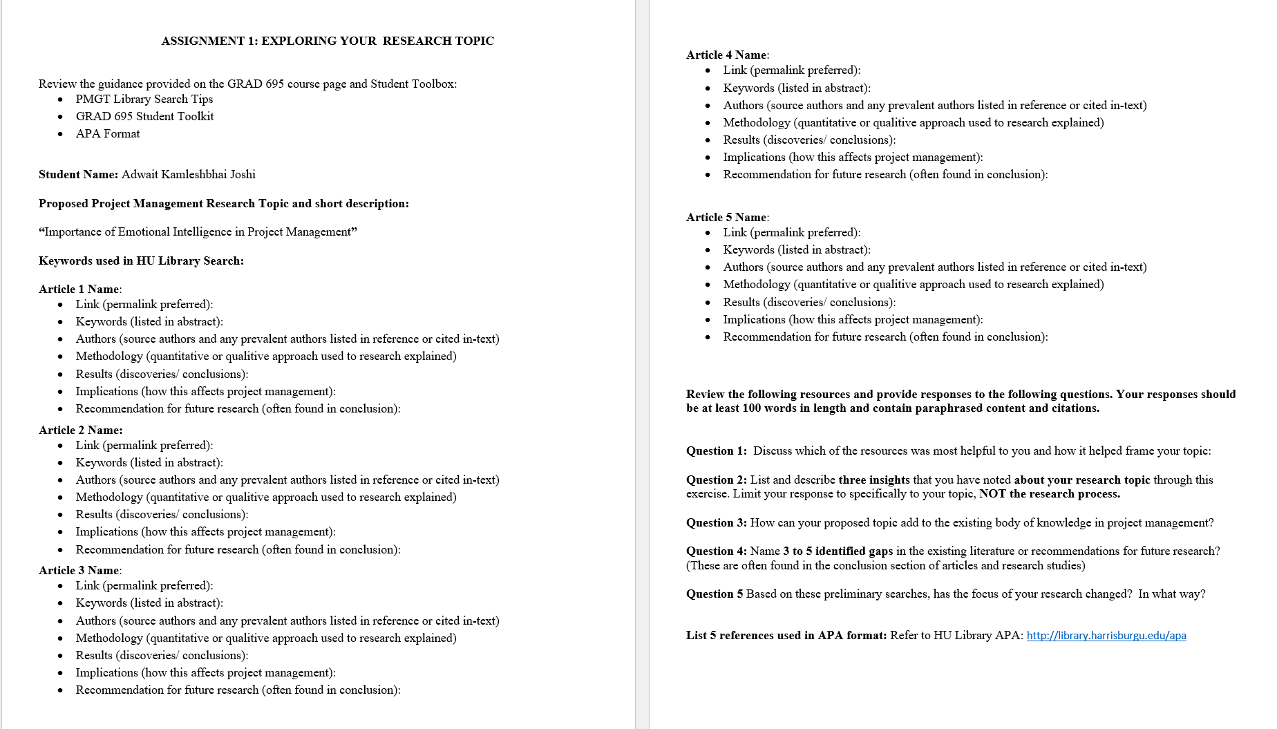 ASSIGNMENT 1: EXPLORING YOUR RESEARCH TOPIC Review the guidance provided on