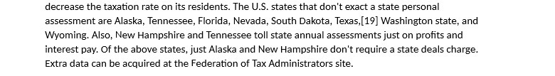  decrease the taxation rate on its residents. The U.S. states that