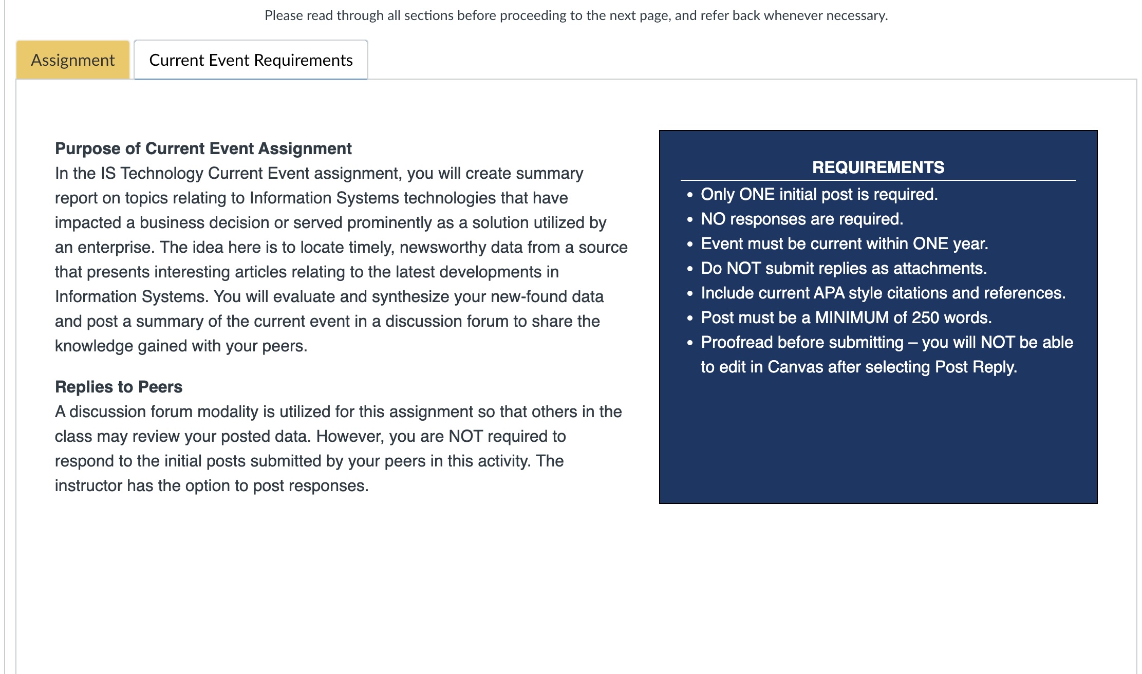 ._._. l___, _._ ._._. ,__._ \"Home.\" .__e_e_. ,. Assignment Current Event Requirements