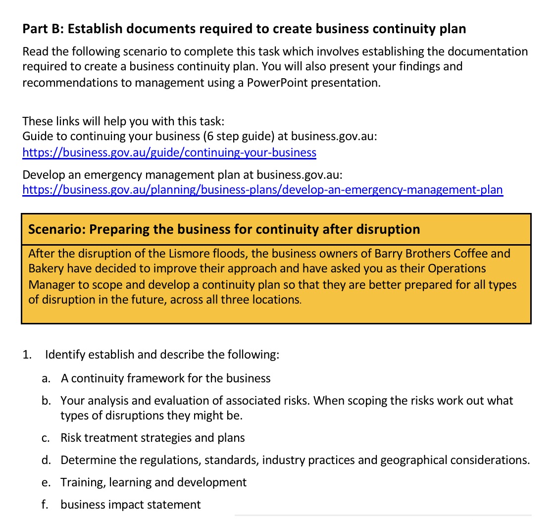Continuity Framework Step 1 Step 2 Step 3 Step 4 Step 5