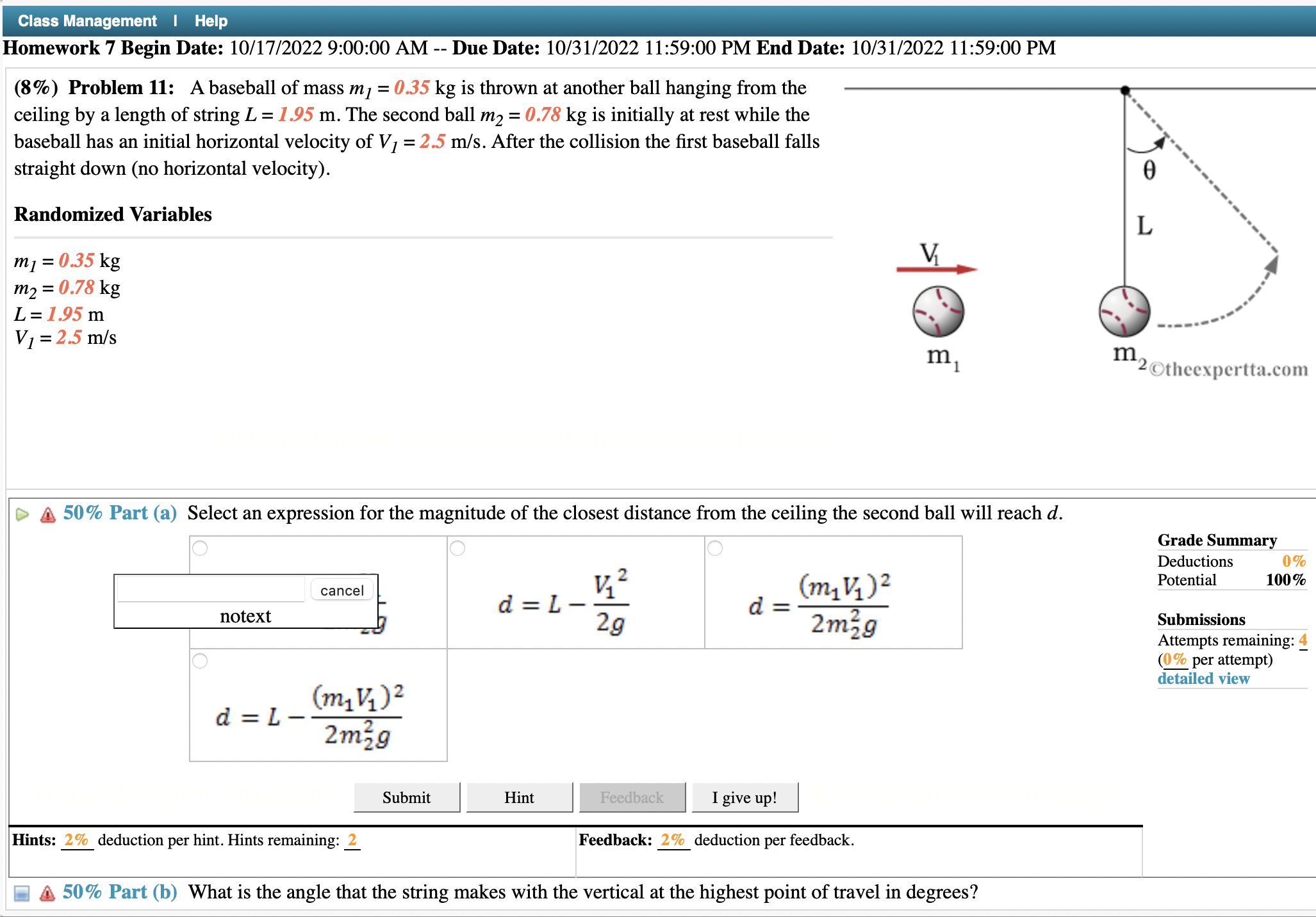  Class Management I Help Homework 7 Begin Date: 10/ 17/2022 9:00:00