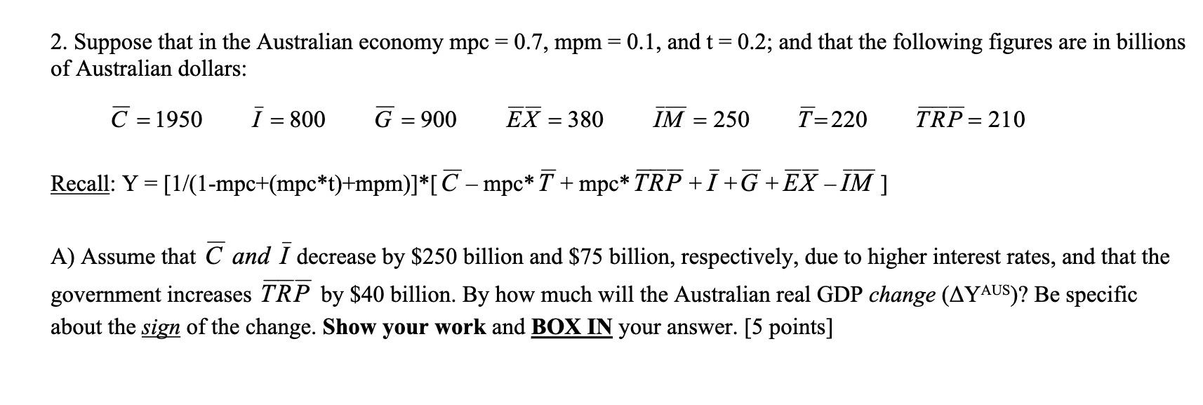 Text preferred make sure your writing is readable 2. Suppose that in